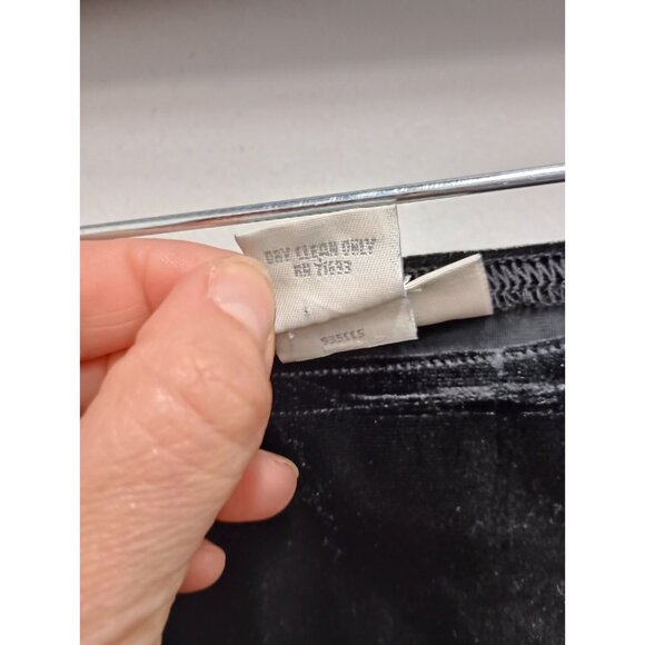 VTG Y2K Express Tricot Womens Maxi Skirt Large Black Velvet Side Slit Whimsygoth - Picture 5 of 7